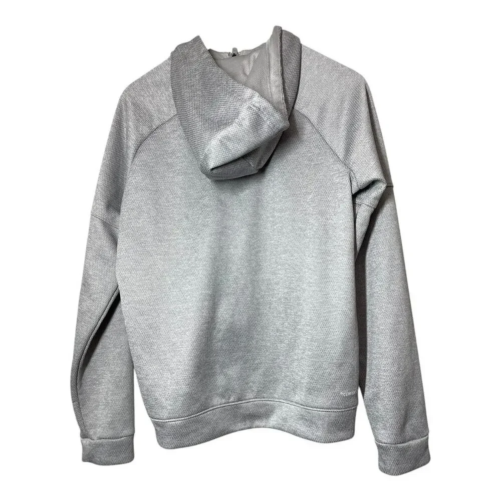 Adidas Womens Full Zip hoodie Light Gray Size Medium Hood DH8174 Climawarm